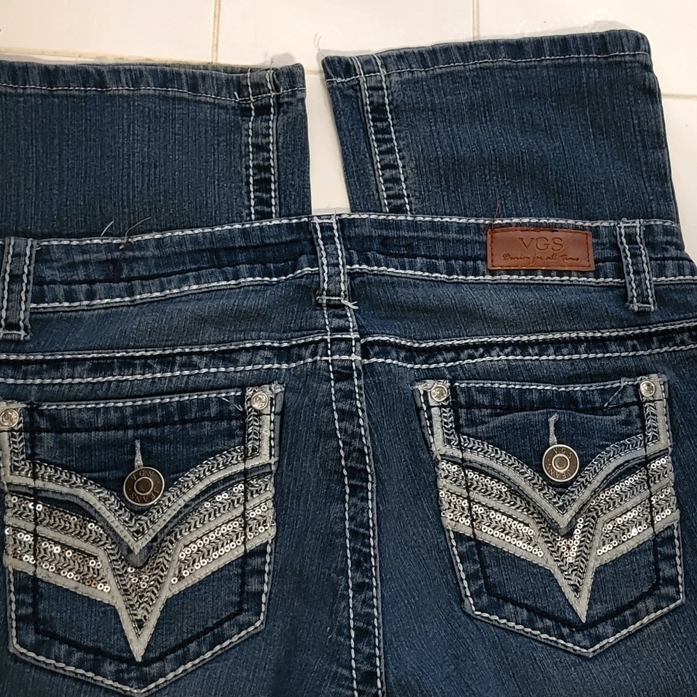 VGS DENIM for all time midrise bootcut 👖 jeans sequins on back pockets